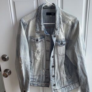 Kut from the Kloth Light Wash Distressed Denim Jacket